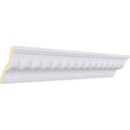 Ekena Millwork - MLD04X04X05LI - Endurathane Linus Crown Moulding, 3 3/8"H x 3 3/8"P x 5"F x 94 1/2"L, Factory Primed