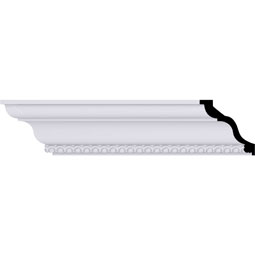 Ekena Millwork - MLD04X04X05FO - Endurathane Foster Crown Moulding, 3 3/8"H x 3 3/8"P x 4 5/8"F x 94 1/2"L, Factory Primed