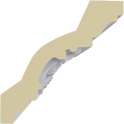 Ekena Millwork - MLD03X03X05VE - Endurathane Versailles Crown Moulding, 3 3/8"H x 3 3/8"P x 4 3/4"F x 94 1/2"L, Factory Primed