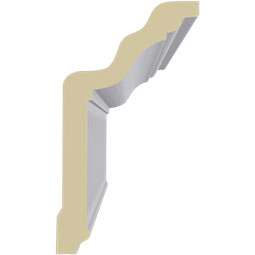 Ekena Millwork - MLD04X02X04VI - Endurathane Viceroy Crown Moulding, 4"H x 2 1/4"P x 4 1/2"F x 94 1/2"L, Factory Primed