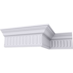 Ekena Millwork - MLD04X02X04VI - Endurathane Viceroy Crown Moulding, 4"H x 2 1/4"P x 4 1/2"F x 94 1/2"L, Factory Primed