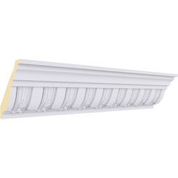 Ekena Millwork - MLD04X04X05SE - Endurathane Sequential Crown Moulding, 3 7/8"H x 3 1/2"P x 5 1/4"F x 94 1/2"L, Factory Primed