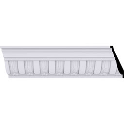 Ekena Millwork - MLD04X04X05SE - Endurathane Sequential Crown Moulding, 3 7/8"H x 3 1/2"P x 5 1/4"F x 94 1/2"L, Factory Primed