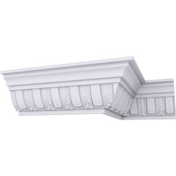 Ekena Millwork - MLD04X04X05SE - Endurathane Sequential Crown Moulding, 3 7/8"H x 3 1/2"P x 5 1/4"F x 94 1/2"L, Factory Primed