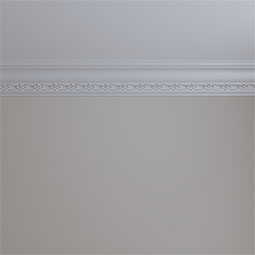 Ekena Millwork - MLD04X04X06LO - Endurathane Loera Crown Moulding, 4 3/8"H x 4 3/8"P x 6 1/8"F x 94 1/2"L, Factory Primed