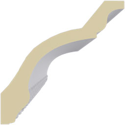 Ekena Millwork - MLD04X04X06SH - Endurathane Shell Crown Moulding, 4 1/8"H x 4 1/8"P x 5 3/4"F x 94 1/2"L, Factory Primed