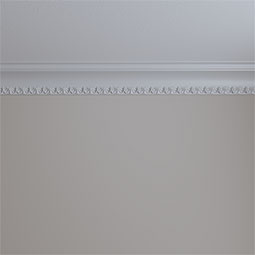 Ekena Millwork - MLD04X04X06SH - Endurathane Shell Crown Moulding, 4 1/8"H x 4 1/8"P x 5 3/4"F x 94 1/2"L, Factory Primed