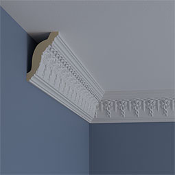 Ekena Millwork - MLD04X03X05SC - Endurathane Scott Crown Moulding, 4 1/4"H x 2 3/4"P x 5"F x 94 1/2"L, Factory Primed