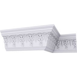 Ekena Millwork - MLD04X03X05SC - Endurathane Scott Crown Moulding, 4 1/4"H x 2 3/4"P x 5"F x 94 1/2"L, Factory Primed