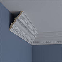 Ekena Millwork - MLD05X03X06NS - Endurathane Nestor Crown Moulding, 4 3/4"H x 3 3/8"P x 5 7/8"F x 94 1/2"L, Factory Primed