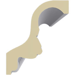 Ekena Millwork - MLD05X04X06SE - Endurathane Sequential Crown Moulding, 4 3/4"H x 4"P x 6 1/8"F x 94 1/2"L, Factory Primed