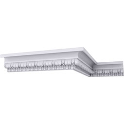 Ekena Millwork - MLD05X04X06SE - Endurathane Sequential Crown Moulding, 4 3/4"H x 4"P x 6 1/8"F x 94 1/2"L, Factory Primed