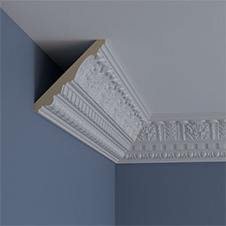 Ekena Millwork - MLD04X04X06WA - Endurathane Wakefield Crown Moulding, 4 3/4"H x 4 3/4"P x 6 3/4"F x 94 1/2"L, Factory Primed