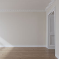 Ekena Millwork - MLD04X04X06WA - Endurathane Wakefield Crown Moulding, 4 3/4"H x 4 3/4"P x 6 3/4"F x 94 1/2"L, Factory Primed