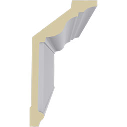 Ekena Millwork - MLD06X03X06NA - Endurathane Naomi Crown Moulding, 5 5/8"H x 3"P x 6 1/4"F x 94 1/2"L, Factory Primed