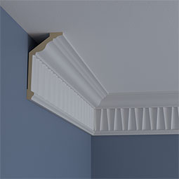 Ekena Millwork - MLD06X03X06NA - Endurathane Naomi Crown Moulding, 5 5/8"H x 3"P x 6 1/4"F x 94 1/2"L, Factory Primed