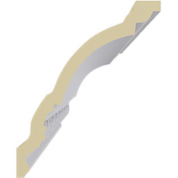 Ekena Millwork - MLD07X06X09SH - Endurathane Shell Crown Moulding, 6 3/4"H x 5 1/2"P x 8 3/4"F x 94 1/2"L, Factory Primed