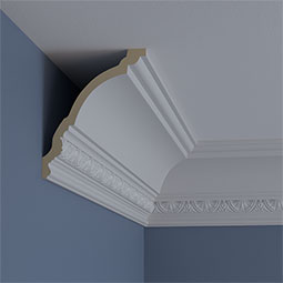 Ekena Millwork - MLD07X06X09SH - Endurathane Shell Crown Moulding, 6 3/4"H x 5 1/2"P x 8 3/4"F x 94 1/2"L, Factory Primed