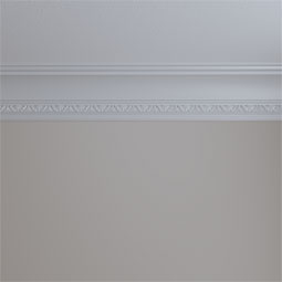 Ekena Millwork - MLD07X06X09SH - Endurathane Shell Crown Moulding, 6 3/4"H x 5 1/2"P x 8 3/4"F x 94 1/2"L, Factory Primed
