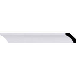 Ekena Millwork - MLD01X01X01TR - Endurathane Traditional Crown Moulding, 1 1/8"H x 1 1/8"P x 1 1/2"F x 94 1/2"L, Factory Primed