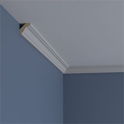 Ekena Millwork - MLD01X01X02AR - Endurathane Artis Crown Moulding, 1 3/8"H x 1 3/8"P x 1 7/8"F x 94 1/2"L, Factory Primed