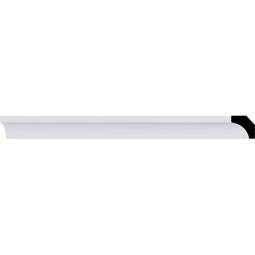 Ekena Millwork - MLD00X00X01TR - Endurathane Traditional Crown Moulding, 3/4"H x 3/4"P x 7/8"F x 94 1/2"L, Factory Primed