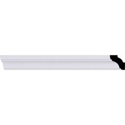 Ekena Millwork - MLD02X02X01ED - Endurathane Edinburgh Crown Moulding, 1"H x 1 1/8"P x 1 1/8"F x 94 1/2"L, Factory Primed
