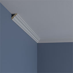 Ekena Millwork - MLD01X01X02SA - Endurathane Salem Crown Moulding, 1 1/4"H x 1 1/4"P x 1 5/8"F x 94 1/2"L, Factory Primed