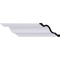Ekena Millwork - MLD05X08X10JA - Endurathane Jackson Crown Moulding, 5 1/4"H x 7 7/8"P x 9 5/8"F x 94 1/2"L, Factory Primed