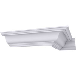 Ekena Millwork - MLD05X08X10JA - Endurathane Jackson Crown Moulding, 5 1/4"H x 7 7/8"P x 9 5/8"F x 94 1/2"L, Factory Primed