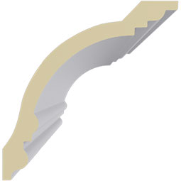 Ekena Millwork - MLD05X05X08DI - Endurathane Diane Crown Moulding, 5 3/8"H x 5 1/4"P x 7 1/2"F x 94 1/2"L, Factory Primed