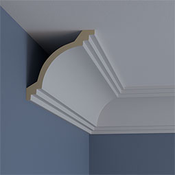 Ekena Millwork - MLD06X06X08KE - Endurathane Kent Crown Moulding, 5 7/8"H x 5 7/8"P x 8 3/8"F x 94 1/2"L, Factory Primed