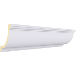 Ekena Millwork - MLD06X06X09CL - Endurathane Claremont Crown Moulding, 6 3/8"H x 6 3/8"P x 9"F x 94 1/2"L, Factory Primed