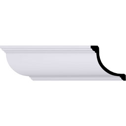 Ekena Millwork - MLD06X06X09CL - Endurathane Claremont Crown Moulding, 6 3/8"H x 6 3/8"P x 9"F x 94 1/2"L, Factory Primed