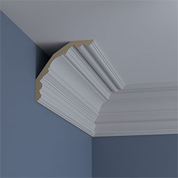 Ekena Millwork - MLD08X08X12FO - Endurathane Foster Cove Crown Moulding, 7 7/8"H x 7 7/8"P x 11 1/2"F x 94 1/2"L, Factory Primed