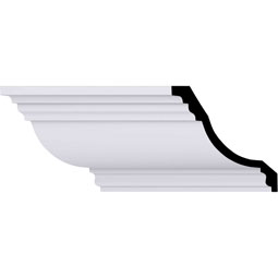 Ekena Millwork - MLD10X10X14CL - Endurathane Claremont Crown Moulding, 9 7/8"H x 9 7/8"P x 14"F x 94 1/2"L, Factory Primed