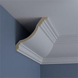 Ekena Millwork - MLD10X10X14CL - Endurathane Claremont Crown Moulding, 9 7/8"H x 9 7/8"P x 14"F x 94 1/2"L, Factory Primed