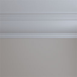 Ekena Millwork - MLD10X10X14CL - Endurathane Claremont Crown Moulding, 9 7/8"H x 9 7/8"P x 14"F x 94 1/2"L, Factory Primed