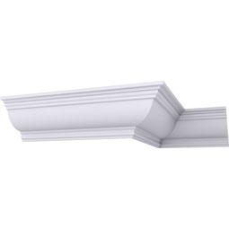 Ekena Millwork - MLD10X10X14CL - Endurathane Claremont Crown Moulding, 9 7/8"H x 9 7/8"P x 14"F x 94 1/2"L, Factory Primed