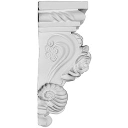 Ekena Millwork - COR04X02X06RO - Endurathane Rose Corbel, 3 7/8"W x 2 1/4"D x 5 3/4"H, Factory Primed