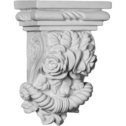 Ekena Millwork - COR04X02X06RO - Endurathane Rose Corbel, 3 7/8"W x 2 1/4"D x 5 3/4"H, Factory Primed
