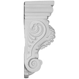 Ekena Millwork - COR04X02X06BY - Endurathane Bradley Corbel, 3 3/4"W x 2 1/4"D x 5 3/4"H, Factory Primed