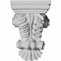 Ekena Millwork - COR04X02X06AS - Endurathane Ashton Corbel, 4"W x 2 3/8"D x 6 1/8"H, Factory Primed