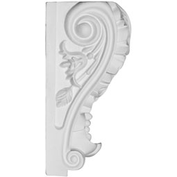 Ekena Millwork - COR04X03X07LE - Endurathane Leaf Corbel, 4"W x 3 3/8"D x 7 1/8"H, Factory Primed