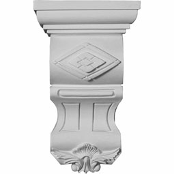 Ekena Millwork - COR07X05X12FR - Endurathane Franklin Corbel, 7 3/8"W x 5 1/8"D x 12 1/8"H, Factory Primed
