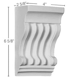 Ekena Millwork - COR04X03X07BE - Endurathane Berkshire Corbel, 4"W x 2 5/8"D x 6 5/8"H, Factory Primed