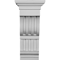 Ekena Millwork - COR08X08X16ED - Endurathane Edwards Corbel, 7 1/2"W x 8 1/8"D x 15 3/4"H, Factory Primed
