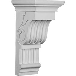 Ekena Millwork - COR08X08X16ED - Endurathane Edwards Corbel, 7 1/2"W x 8 1/8"D x 15 3/4"H, Factory Primed
