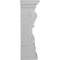 Ekena Millwork - SUR35X10X11SC - Endurathane Scroll Leaf Surround, 9 7/8"W x 11 1/8"D x 34 5/8"H, Factory Primed