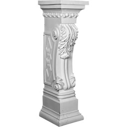 Ekena Millwork - SUR35X10X11SC - Endurathane Scroll Leaf Surround, 9 7/8"W x 11 1/8"D x 34 5/8"H, Factory Primed